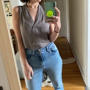 Vince Camuto gray sleeveless blouse